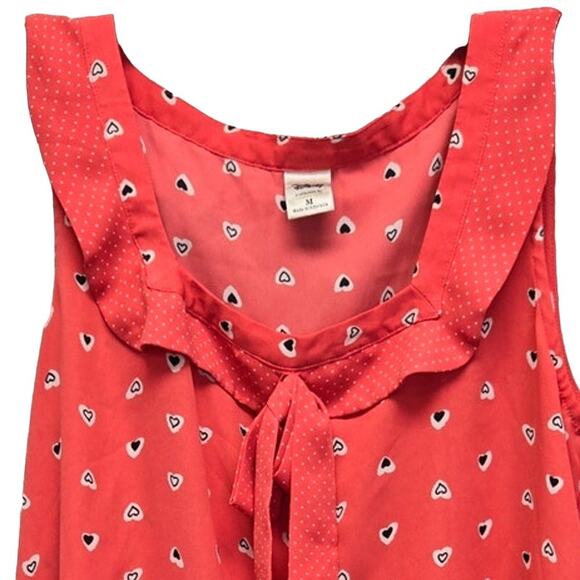 Disney Lauren Conrad Womens Medium Sleeveless Polyester Polka Dot Heart Blouse - Picture 2 of 4
